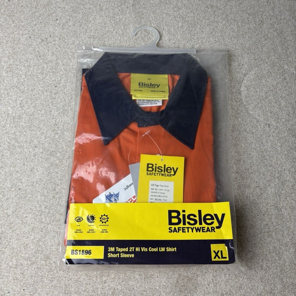 Bisley Safetywear BS1896 3M Taped 2T Hi Vis Cool LW Shirt Short Sleeve Mens XL